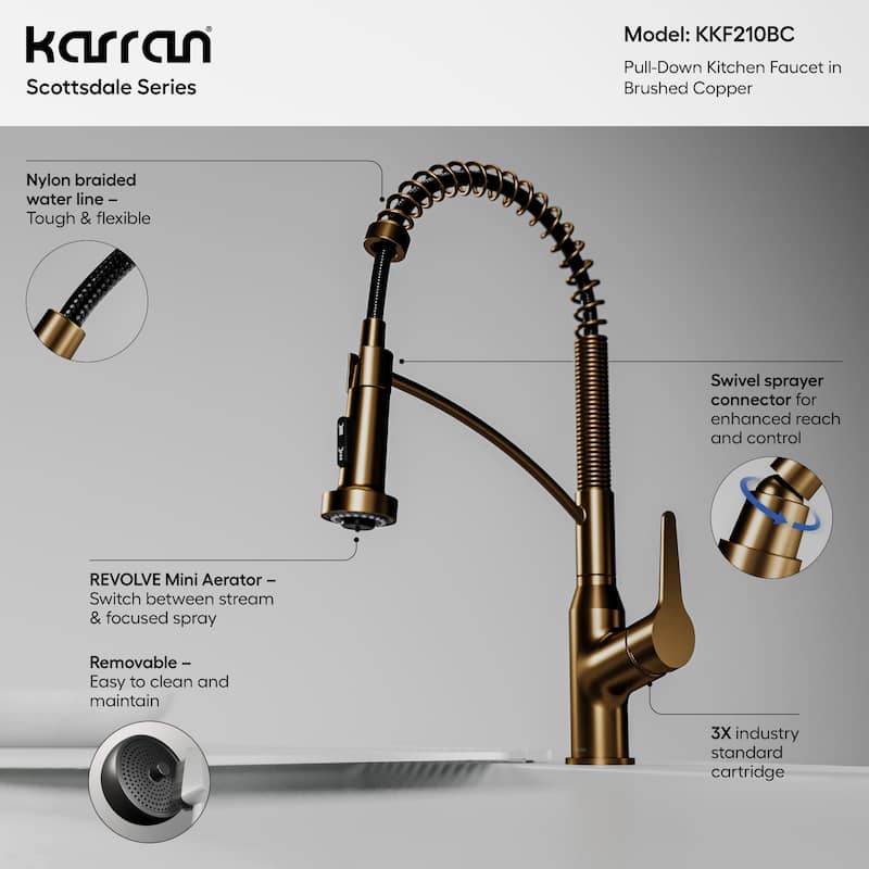 Karran Scottsdale Single-Handle Pull-Down Sprayer Kitchen Faucet