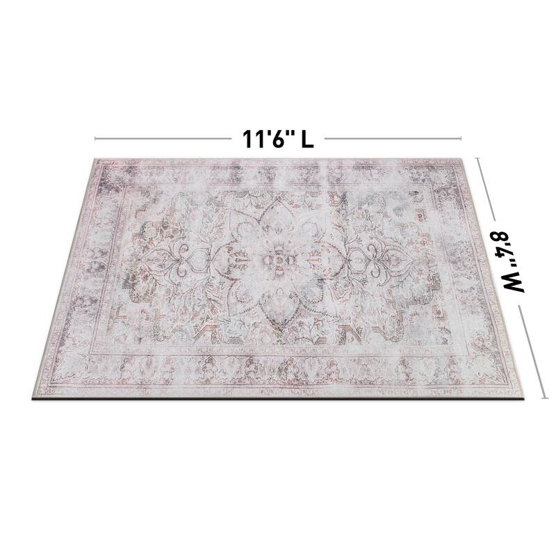 Bohemian Distressed Vintage Machine Washable Area Rug
