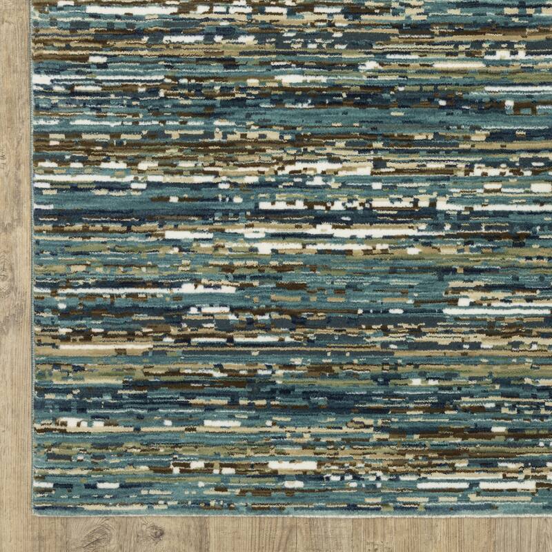 Style Haven Raphael Distressed Stripes Blue/Multi Mixed Pile Area Rug
