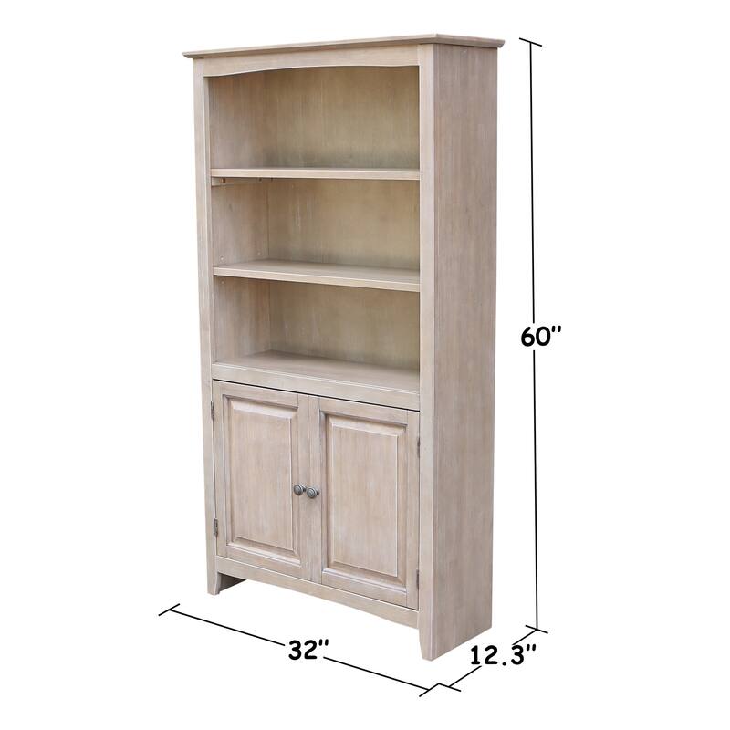 Solid Wood 60" Shaker Bookcase
