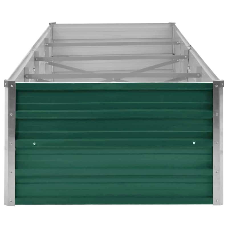 Outdoor Raised Garden Flower Bed, 126 Inch Green Galvanized Steel