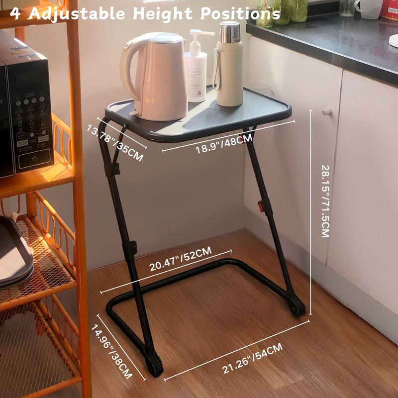 Modern Foldable End Table with Storage, Accent Table for Living Room, Bedroom, or Small Spaces, Space Saving & Stylish