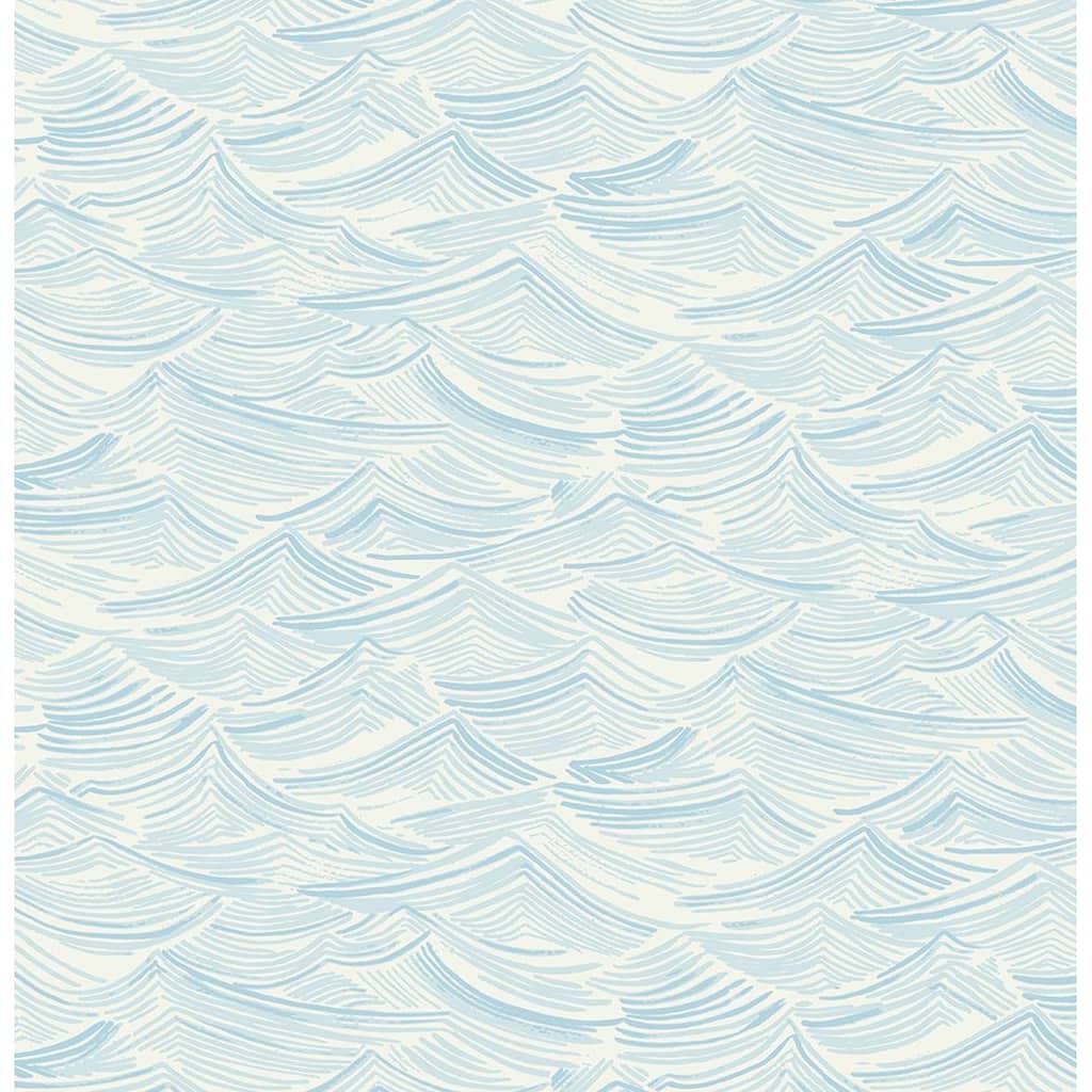 Seabrook Designs Seaside Waves Prepasted Wallpaper - 20.5 in. W x 33 ft. L