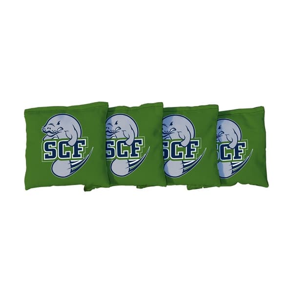 slide 2 of 3, State College of Florida Manatees Green Cornhole Bags All-Weather Resin Filled