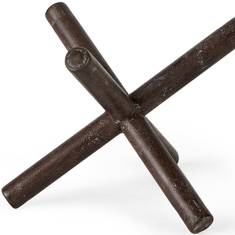 HomeRoots 10" Rustic Metal X Decorative Sculpture