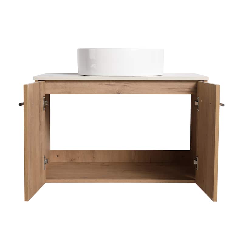 Bathroom Vanity With Sink In 24/30 Inch, Floating Bathroom Vanity With Soft Close Door