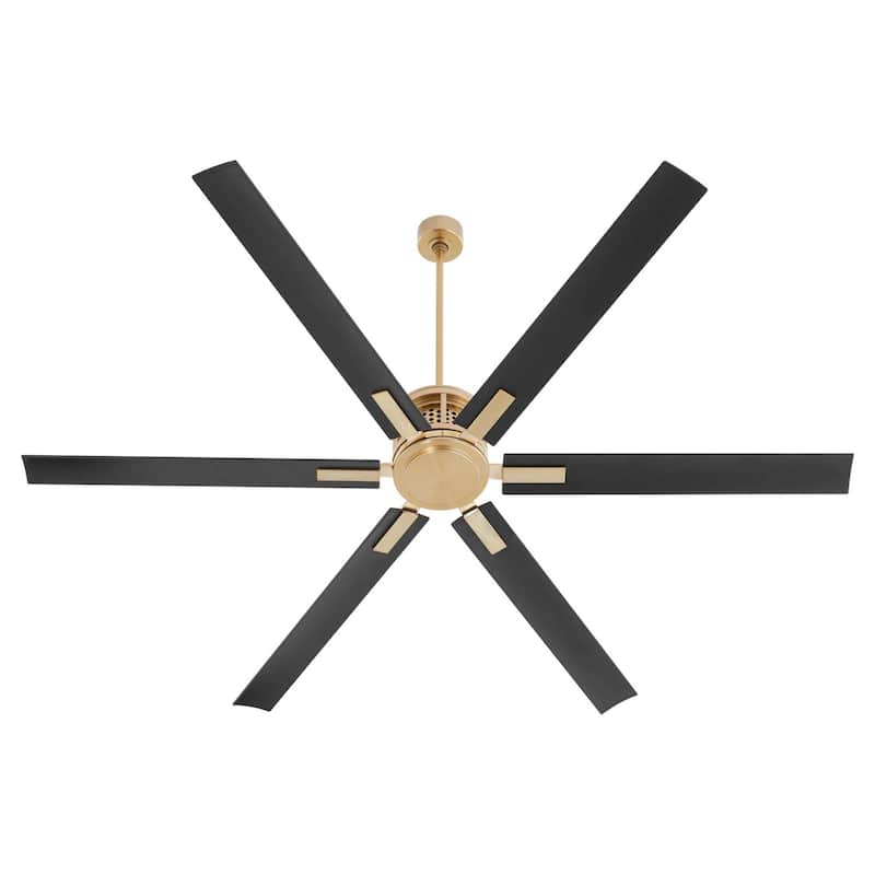 Quorum International 10806 Zeus 80" 6 Blade Indoor / Outdoor Ceiling - Aged Brass