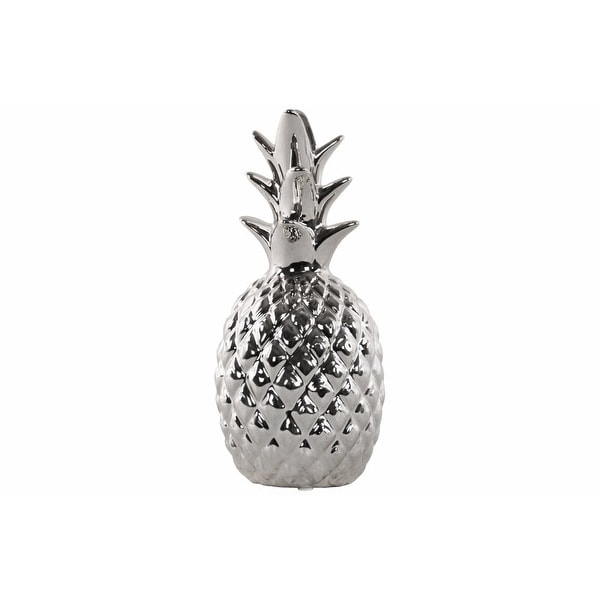 Ceramic Pineapple Figurine, Silver
