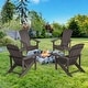 preview thumbnail 17 of 102, BONOSUKI Patio Adirondack Chair w/Cupholder,Weather Resistant-Set of 4 Brown