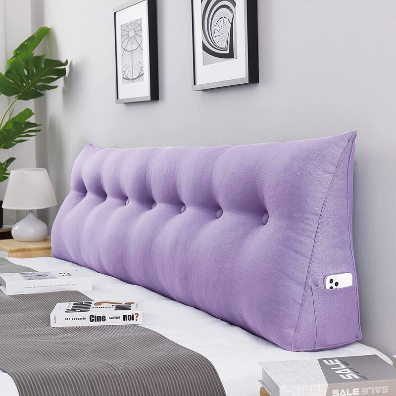 WOWMAX Bed Rest Reading Wedge Pillow Back Headboard Protective Cushion - King