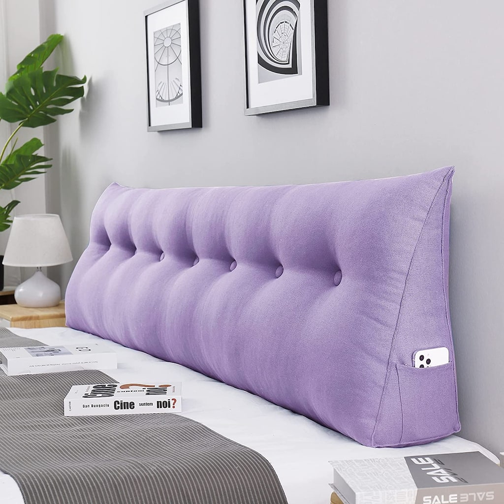 WOWMAX Bed Rest Wedge Pillow Headboard Reading Cushion TV Watching Support