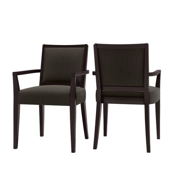 Copper Grove Olin Upholstered Espresso Finish Arm Dining Chairs (Set of
