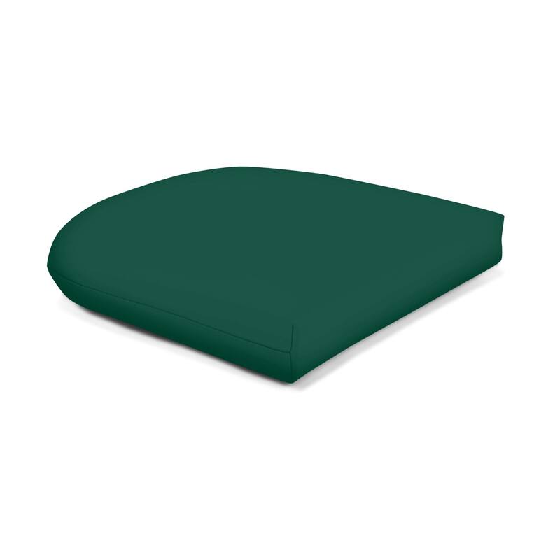 Casual Cushion Solid 1-Piece Outdoor Wicker Seat Pad, 18"W x 18"L - Forest Green