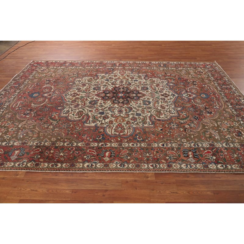Bakhtiari Persian Antique Area Rug Handmade Wool Carpet - 6'11"x 10'0"
