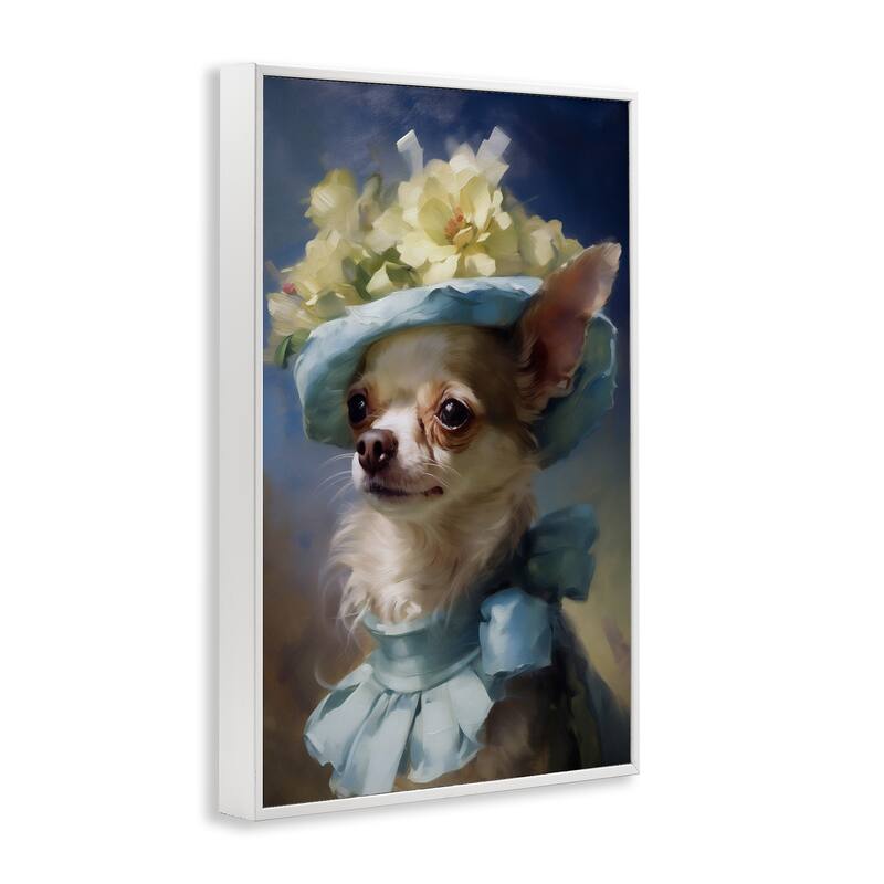 Stupell Dog with Fashionable Hat Framed Giclee Art Design By Wumples