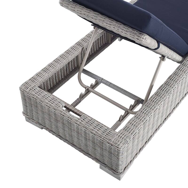 Conway Sunbrella Outdoor Patio Wicker Rattan Chaise Lounge