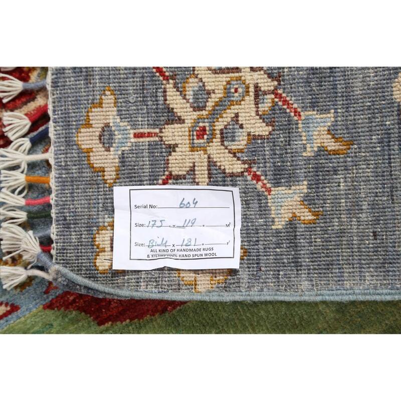 Vegetable Dye Kazak Oriental Wool Area Rug Hand-knotted Foyer Carpet - 3'11" x 5'9"