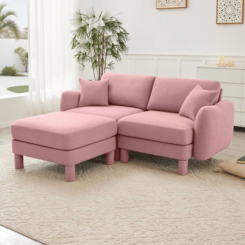 Loveseat Sofa, 78" 2-Seater Upholstered Couch Modern Sectional Couches with Shell-shaped Armrests for Living Room