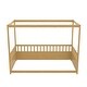 preview thumbnail 14 of 26, Children's Style Drop-down Roof Bed,Wooden Montessori Floor Bed