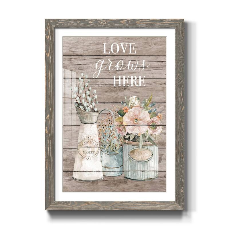Love Grows Here-Premium Framed Print - Ready to Hang