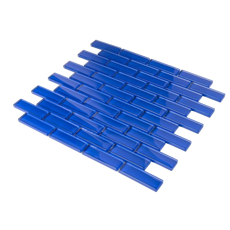 Apollo tile 12" x 12" Colorway Glossy Cobalt Blue Glass Tile (4.92 sq ft/case) - 5 Pack