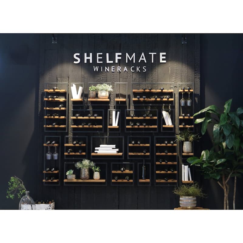 Wide 8" Wide Metal Frame Wall Shelf, Natural