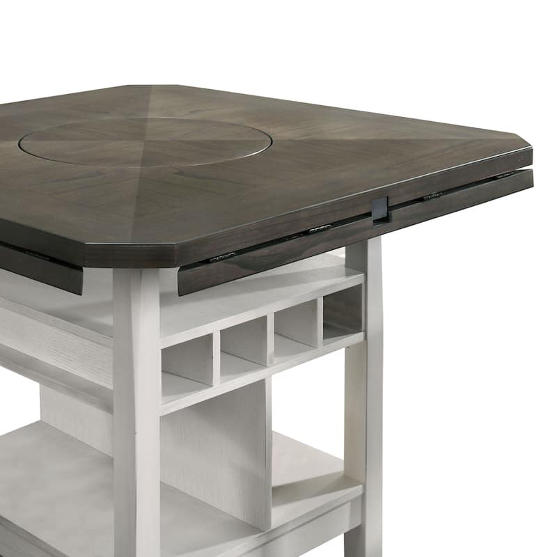 Furniture of America Drov Farmhouse 60-inch Expandable Counter Height Table