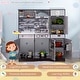 preview thumbnail 6 of 7, Qaba Wooden Play Kitchen with Lights Sounds, Kids Kitchen Playset with Washing Machine, Water Dispenser, Microwave, Range Hood