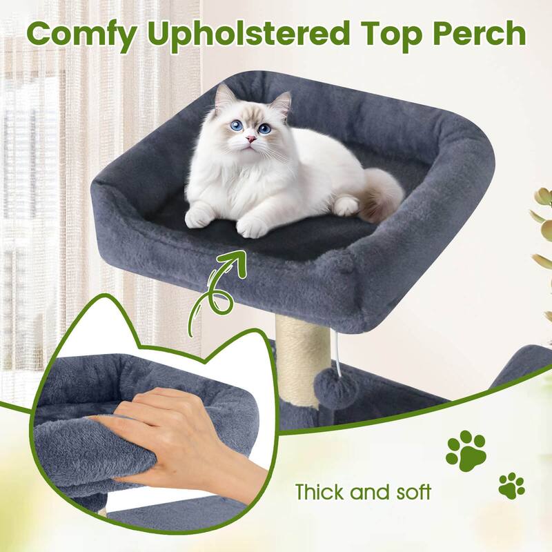 Costway 70” Cat Tree for Indoor Cats with Padded Top Perch, Dual - See Details