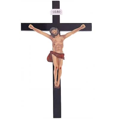Q-Max Jesus Nailed On The Cross 14"H Wall Cross Crucifix Holy Statue Religious Decoration Figurine