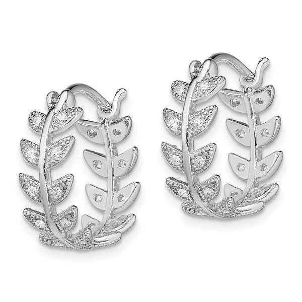 925 Sterling Silver Rhodium-plated Micro Pav� Cubic Zirconia In & Out Hoops Earring 925 Sterling Silver Rhodium-plated Micro Pav� Cubic Zirconia In & Out Hoops Earring