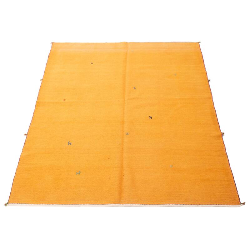 ECARPETGALLERY Flat-Weave Kashkuli Light Orange Wool Tapestry Kilim - 5'5 x 8'4
