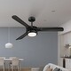 preview thumbnail 12 of 14, 52" Aerofanture Black Wood 3-blade LED Propeller Ceiling Fan with Light