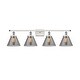 preview thumbnail 9 of 61, Innovations Lighting Ballston Urban Cone - 4 Light 38" Bath Vanity Light White and Polished Chrome Finish/Plated Smoke