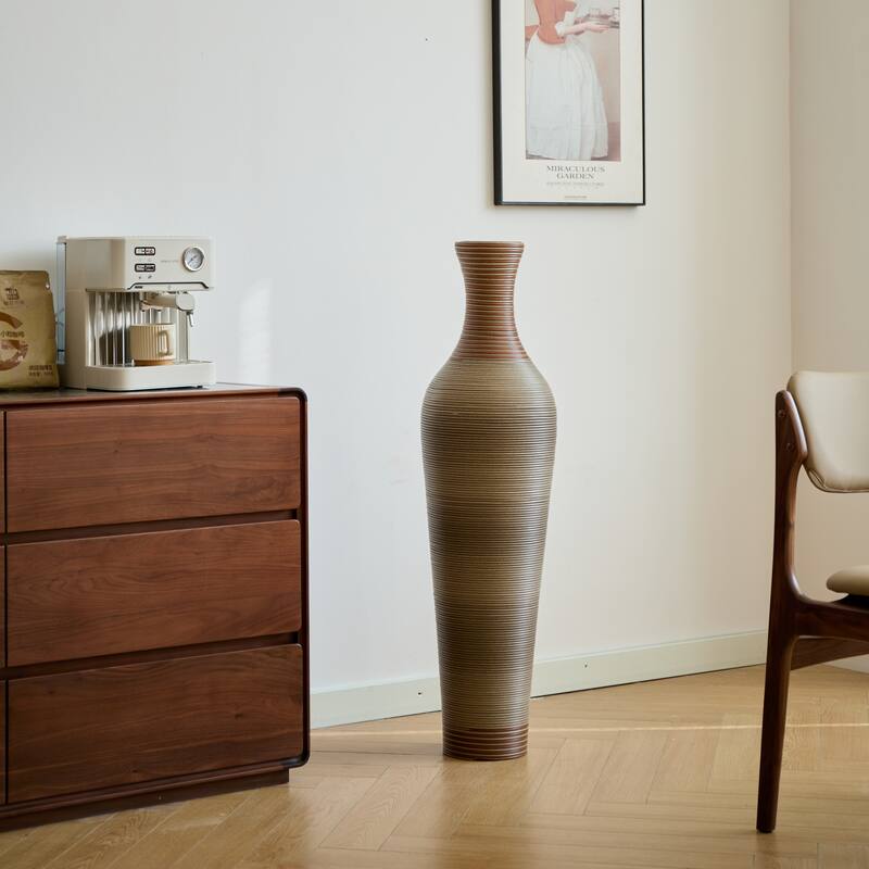 39" Classic Tall Flower Holder, Artificial Rattan Floor Vase