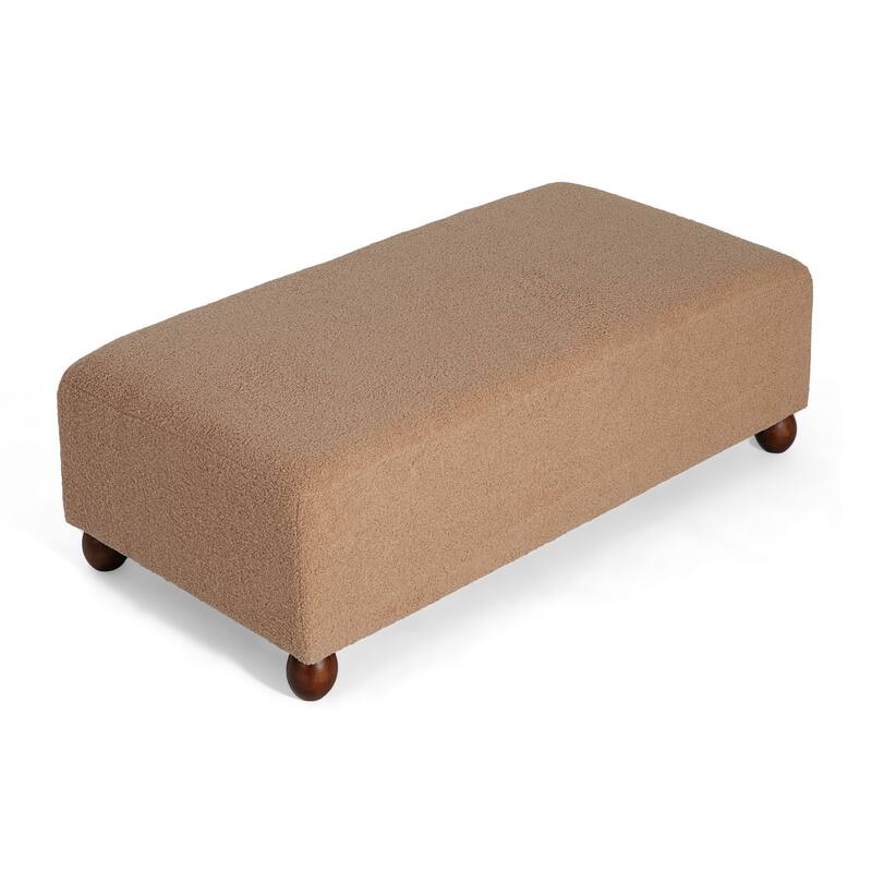 Christopher Knight Home - Modern Comfort Boucle Upholstered Ottoman Bench with Solid Wood Legs