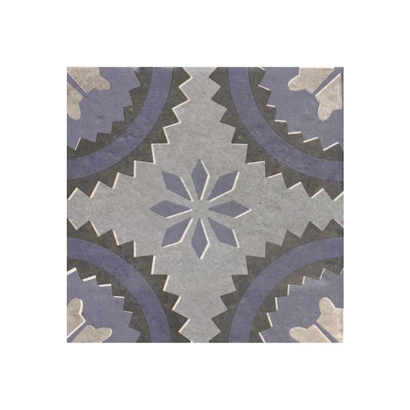 Verity Poppy 8x8 Matte Porcelain Encaustic Tile - Floor, Wall, Backsplash