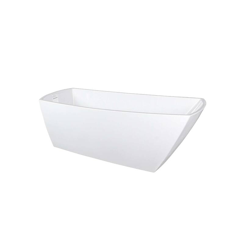 Peter Soaking Single Slipper Rectangular Bathtub in Glossy White