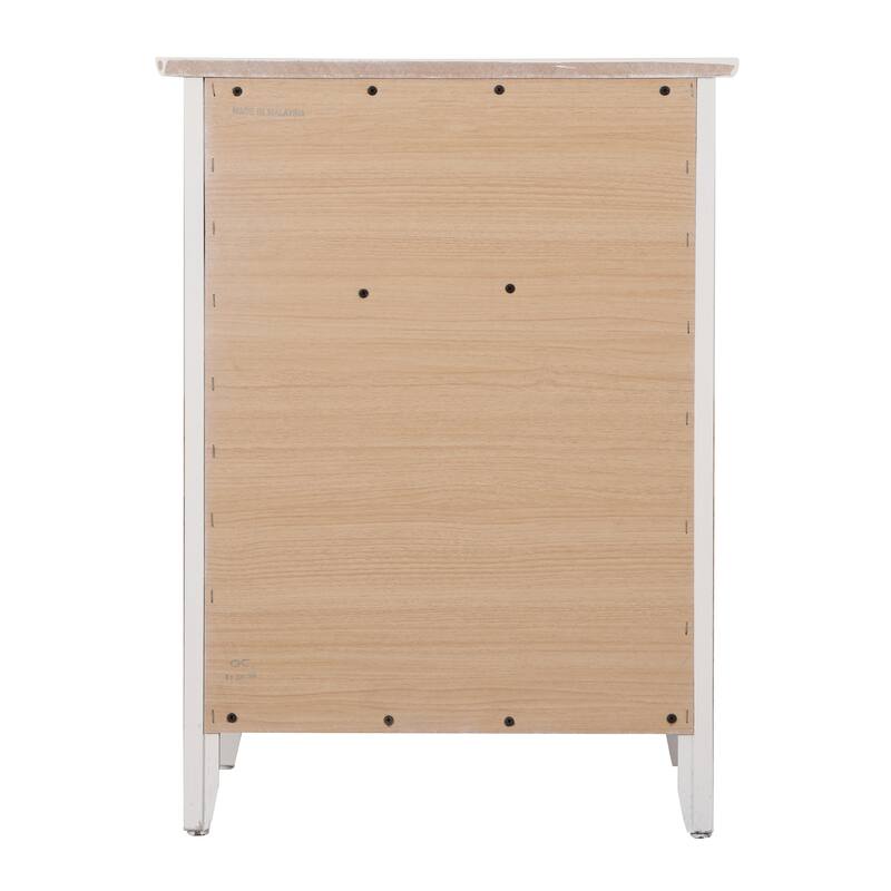 Modern 19-in Metal Hand Holder Single-Drawer Wood Nightstand with Cabinet