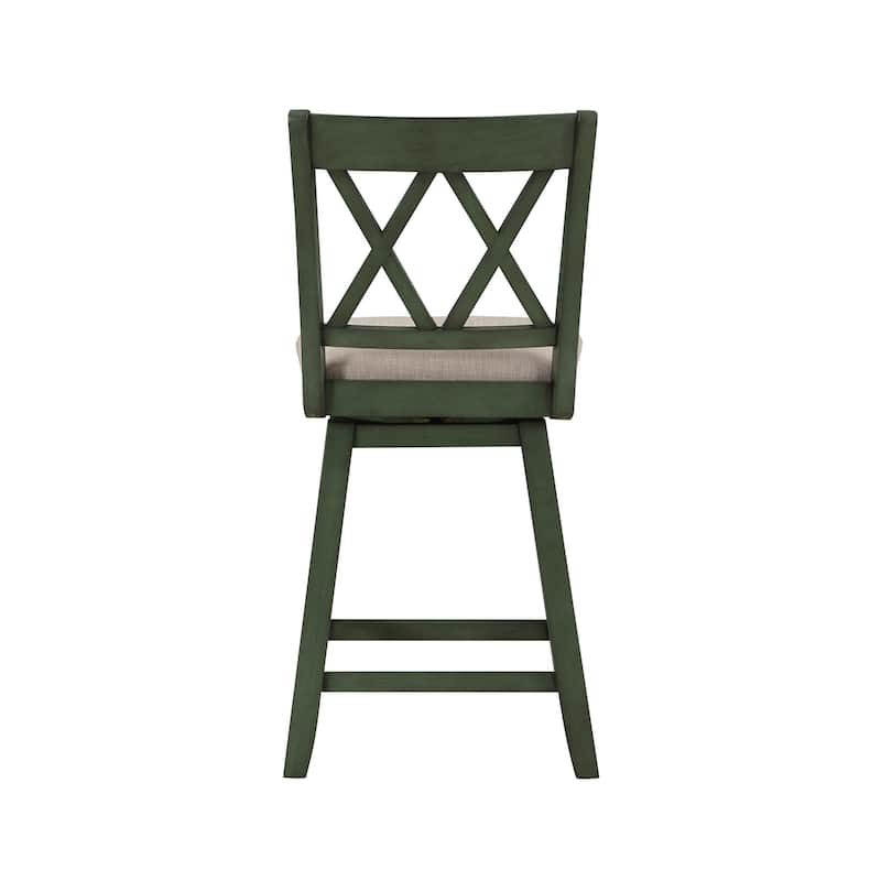 Brookline Wooden Linen Swivel Dining Room Barstool