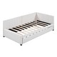 preview thumbnail 7 of 11, Twin Mattress Holde Daybed Frame with Trundle - Beige