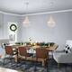 Wood Beaded Chandelier Boho Wood Bead Pendant Light Fixture 3-Light