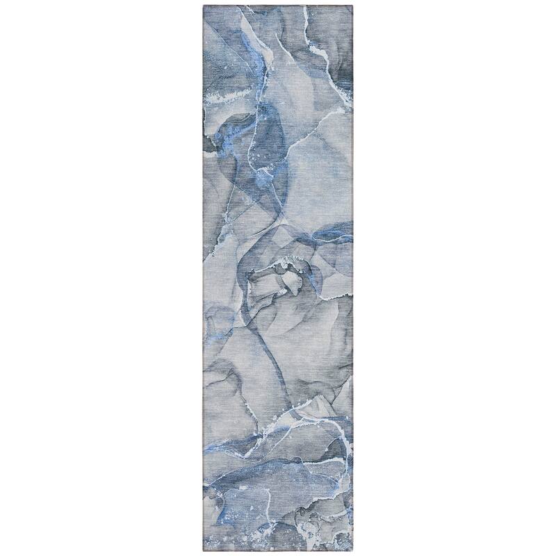 Machine Washable Indoor/ Outdoor Abstract Chantille Rug