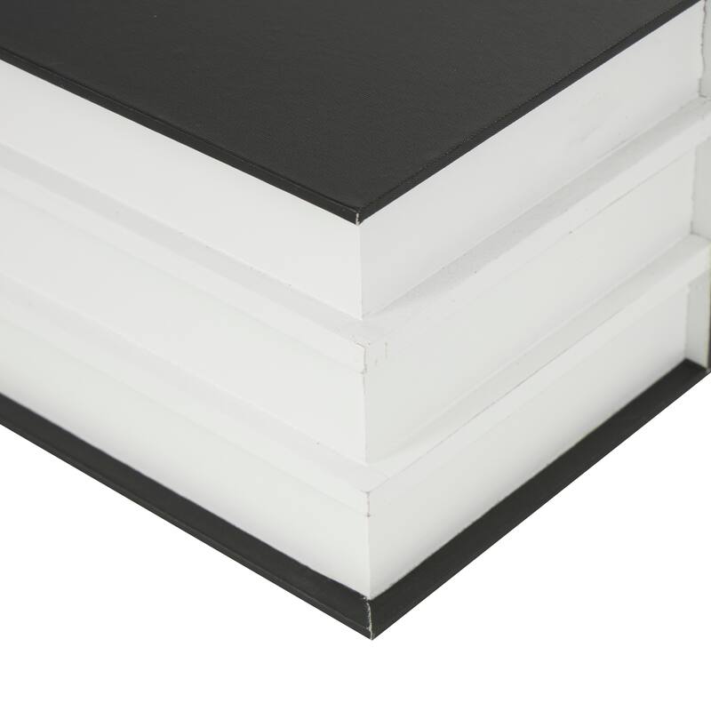 White or Black Canvas Faux Storage Book Box with Gold or White Enjoy, Every, Moment Text (Set of 2)
