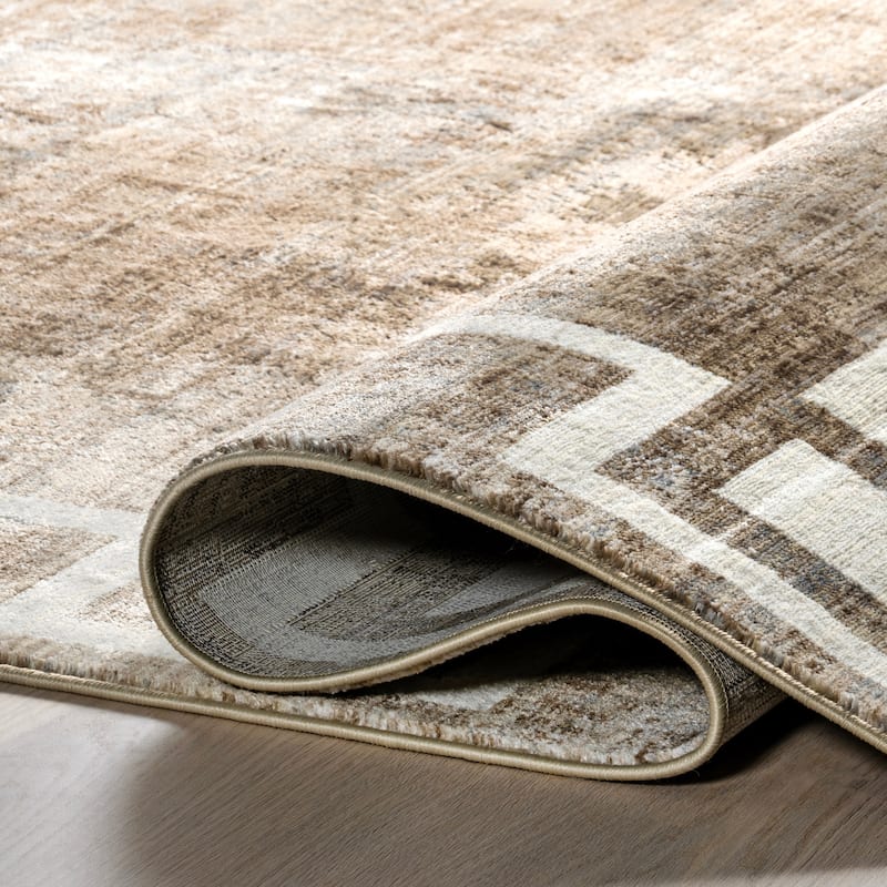 Olvera Geometric Bordered Area Rug