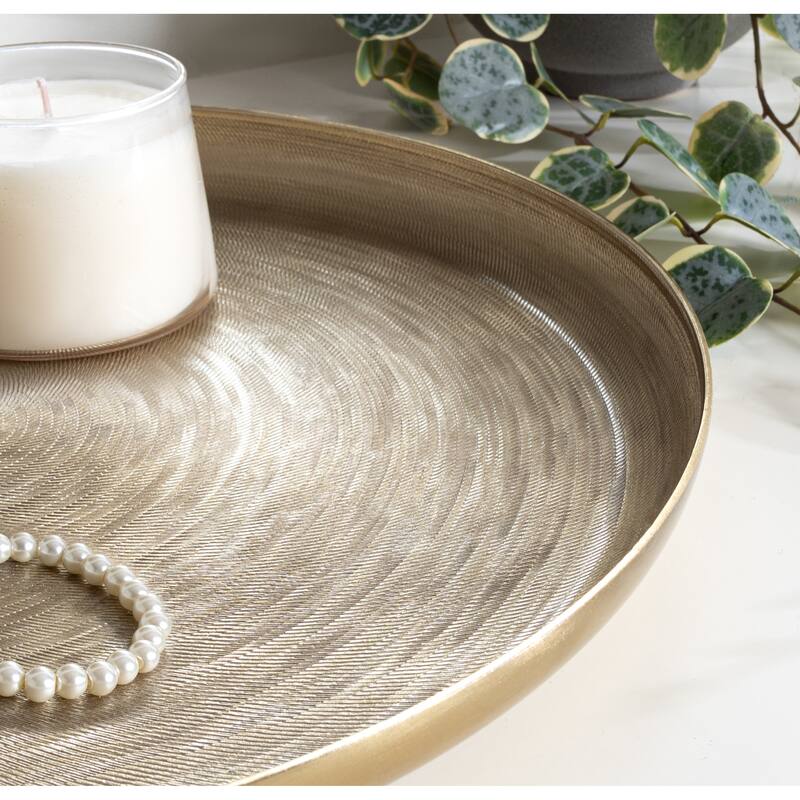Kate and Laurel Stovring Round Metal Tray - 16" Diameter