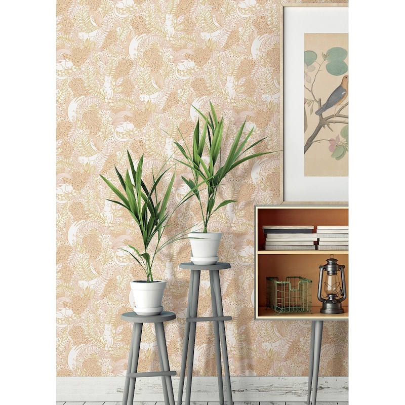 NuWallpaper Botanical Terracotta Gato Garden Novelty Peel & Stick Wallpaper