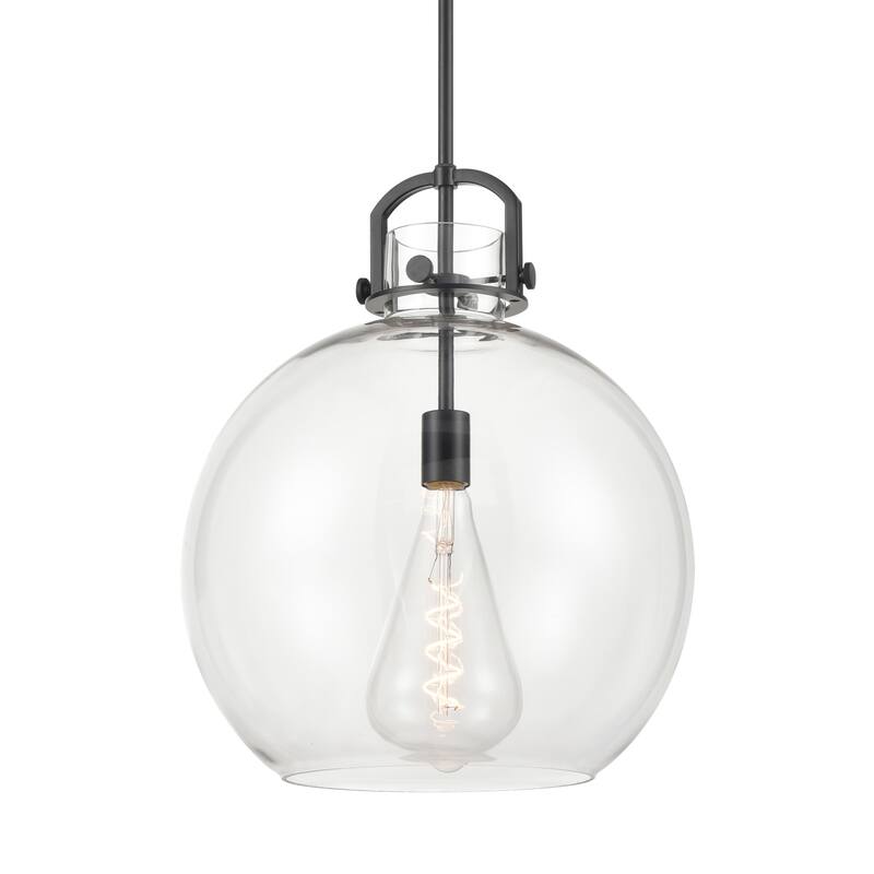 Innovations Lighting 410-1SL-21-16 Newton Sphere Pendant Newton Sphere - Matte Black / Clear