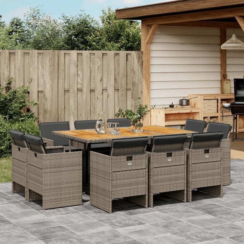 vidaXL Patio Dining Set Set of 10/12/14/16 - Grey 10-seater Wood
