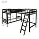 preview thumbnail 6 of 25, Modern Twin Size L Shaped Solid Pine Wood Bunk Bed with Full Length Guardrail and 2 Ladder